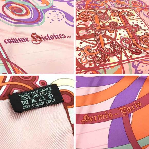HERMES Pink Silk Scarf - Picture 2 of 2